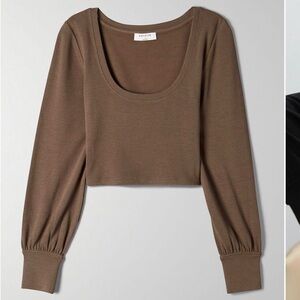 Aritzia Brown Crop Top